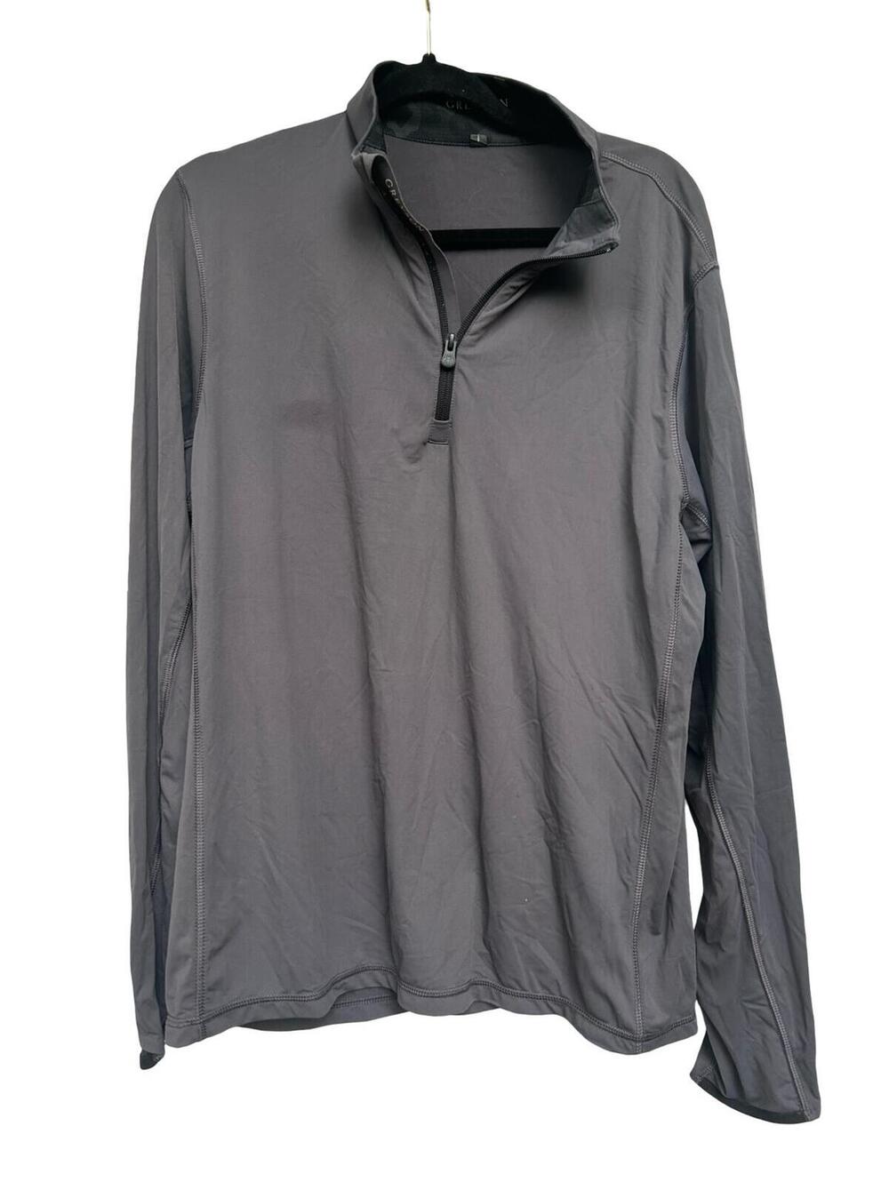 Greyson Mens L Gray Quarter Zip Performance Pullover Athletic Golf Top